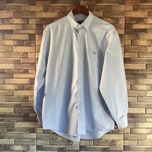 Pre Owned Vineyard Vines  Light Blue & White Stripped Men's Tucker Shirt XL